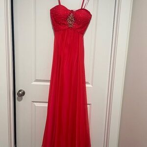 Dark pink/salmon colored pageant prom dress